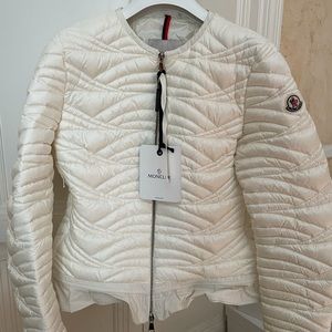 NWT Authentic Moncler Ambre Giubbotto Jacket Puffer Women White 2